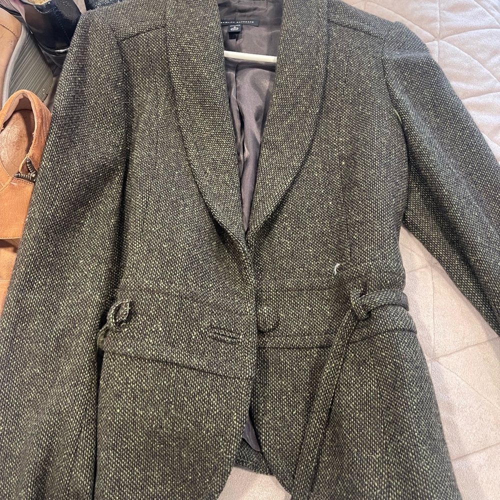 Women's Gray/ green Tweed Jacket